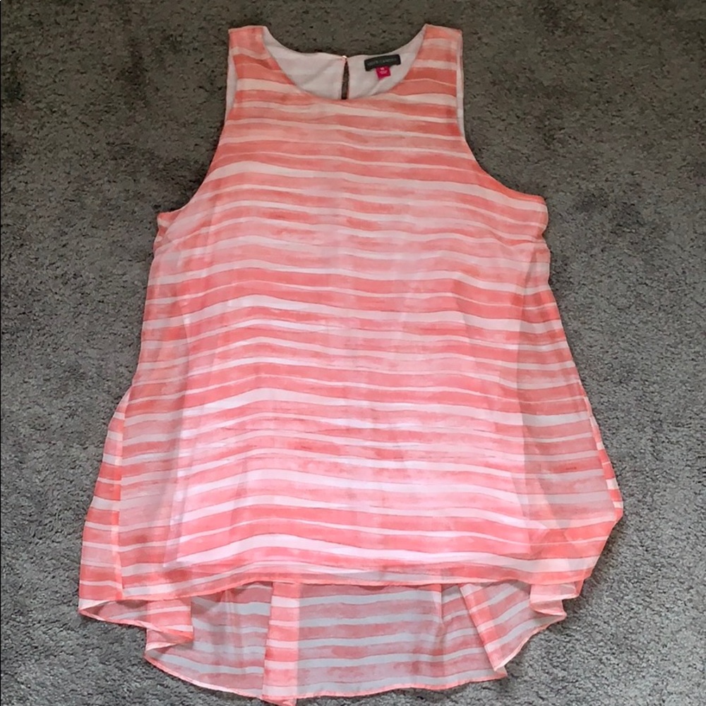 Pink sleeveless top with stripes